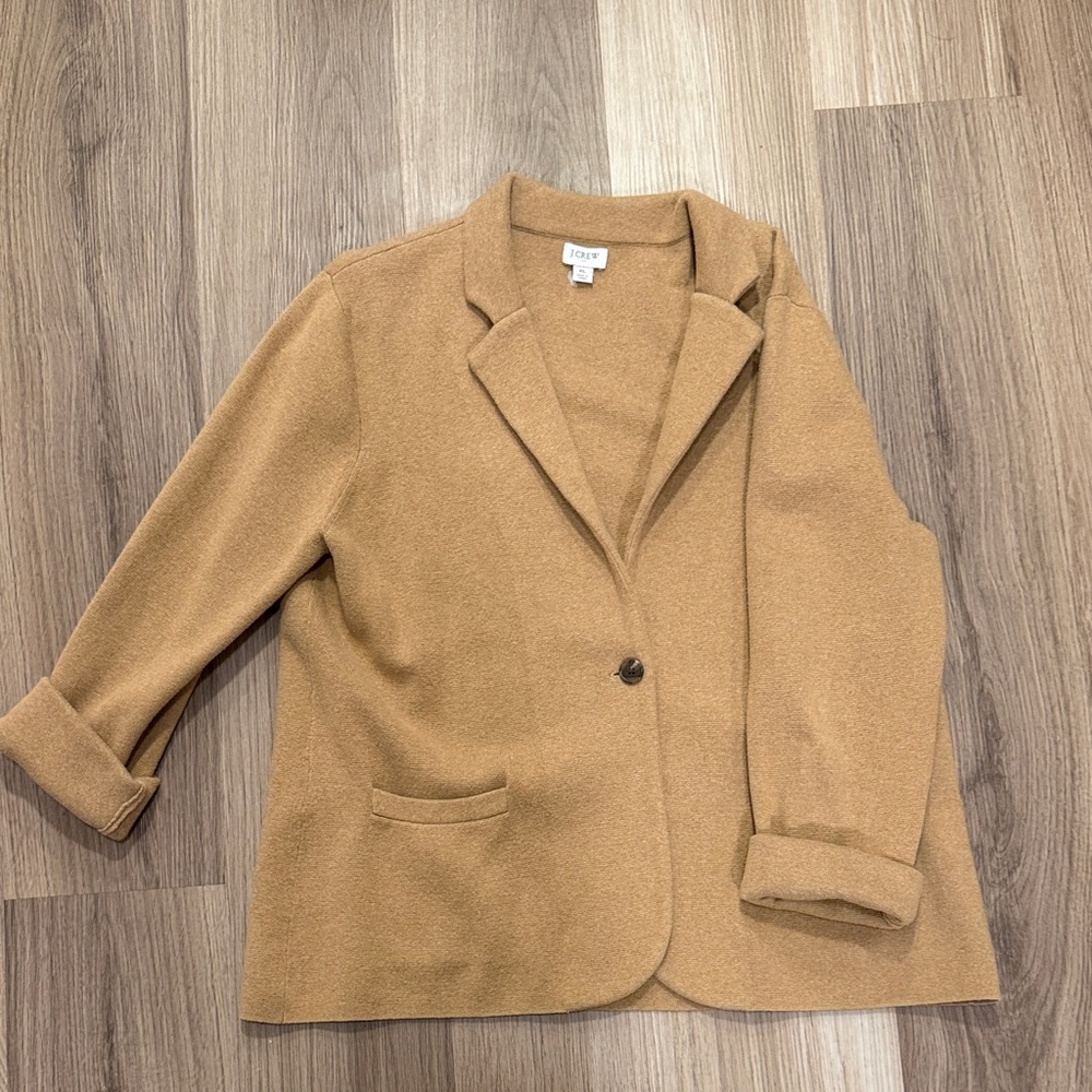 J. Crew Tan Women's Schoolboy Sweater Blazer - Picture 3 of 6